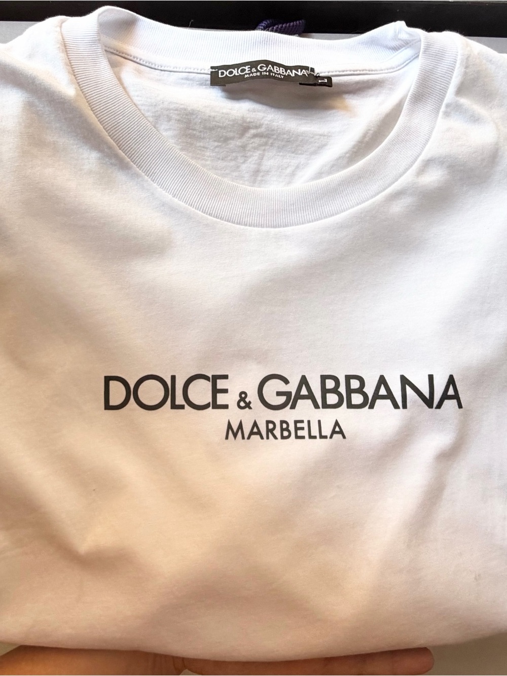 NEW Dolce & Gabbana Large Oversized White Tee with Marbella Logo no tags